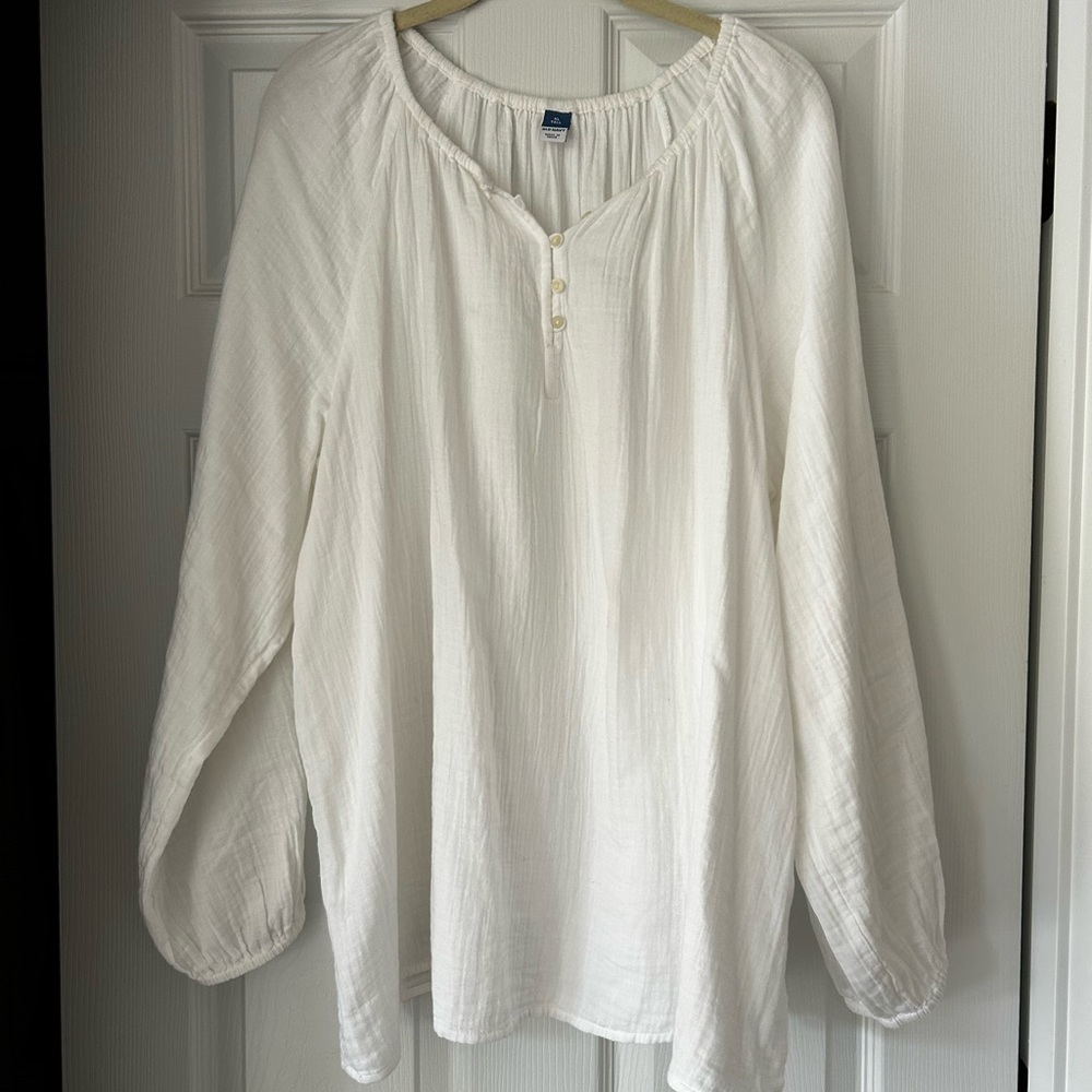 Old Navy White Peasant Top XL Tall